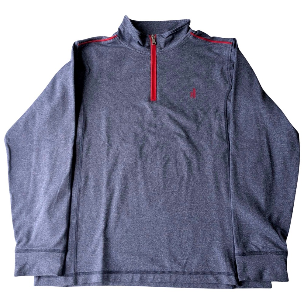 Johnnie-O Prep-Formance Mens 14 Heathered Grey Red Quarter Zip Golf Pullover